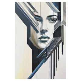 Impresión En Metal Mujer abstracta geométrica