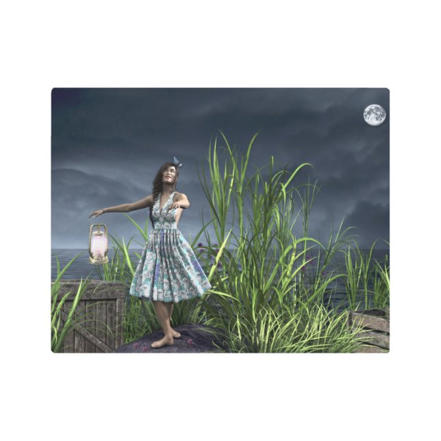 Impresión En Metal Mujer bailando junto al mar (Anverso)