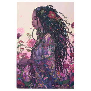 Impresión En Metal *~* Mujer Braids SC4 Esoteric Goddesic Floral