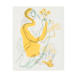 Impresión En Metal Mujer con flores