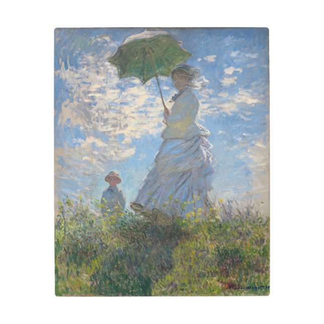 Impresión En Metal Mujer con parasol | Paisaje francés (Anverso)