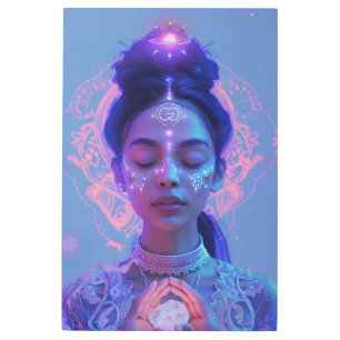 Impresión En Metal *~* Mujer mágica SC4 Cristal de manos esotéricas