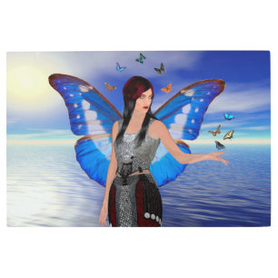 Impresión En Metal Mujer mariposa