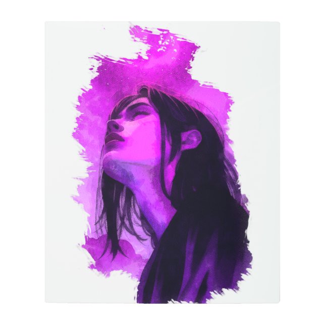 Impresión En Metal Mujer triste de la Rebelión Púrpura (Anverso)