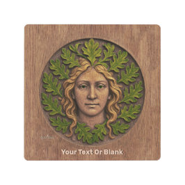 Impresión En Metal Mujer Verde - Madera