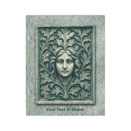 Impresión En Metal Mujer verde - Piedra