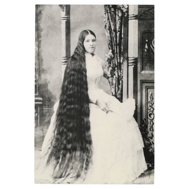 Impresión En Metal Mujer victoriana con pelo largo (Anverso)