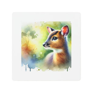 Impresión En Metal Muntjac Deer in the Light 101024AREF126 - Watercol