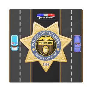 Impresión En Metal Muro del Departamento de Policía Personalizado