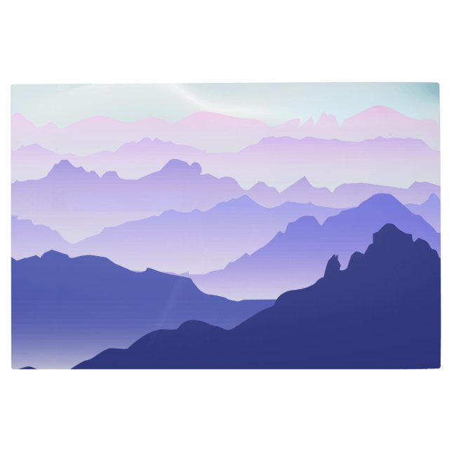 Impresión En Metal Muro Metalizado de los muros de las montañas morad (Anverso)