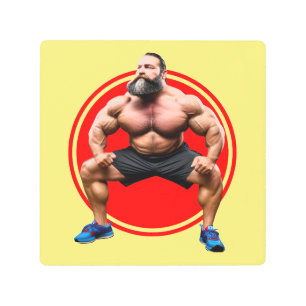 Impresión En Metal Muscular Bearded