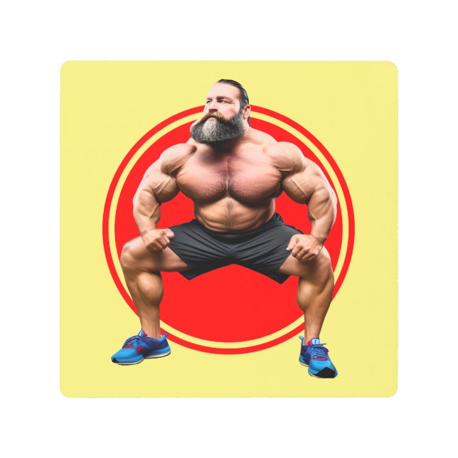 Impresión En Metal Muscular Bearded (Anverso)