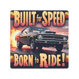 Impresión En Metal Músculo retro - Construido para la velocidad