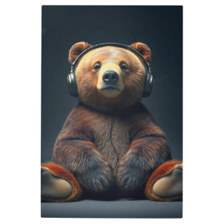 Impresión En Metal Musician bear