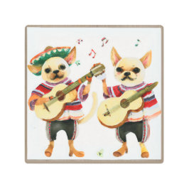 Impresión En Metal Músicos de Chihuahua Mariachi tocan acuarela