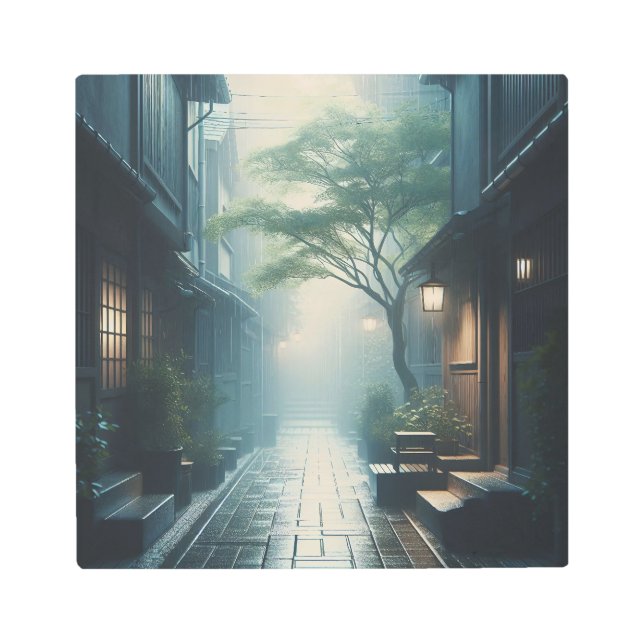 Impresión En Metal Mystic Dawn: la antigua serenidad del callejón (Anverso)