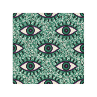 Impresión En Metal "Mystic Emerald Eyes" - Psychedelic Swirl Seamless