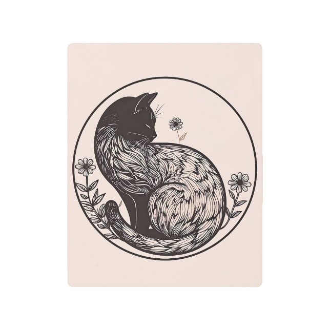 Impresión En Metal Mystical Curled Cat Metal Print (Anverso)