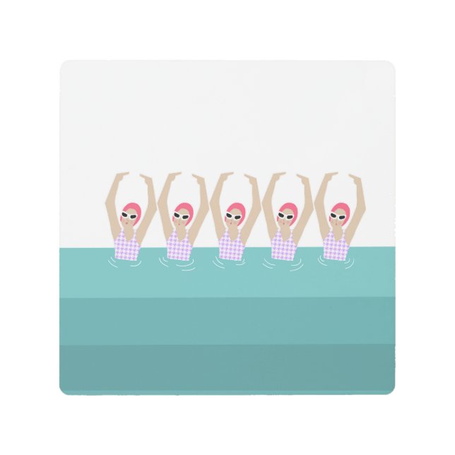 Impresión En Metal Nadadores artísticos | Ilustracion artístico de na (Anverso)