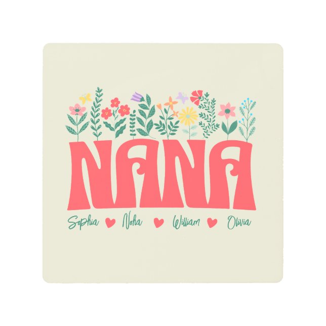 Impresión En Metal NANA GRANDMA ABUELA GRANNNY -Personalizar (Anverso)
