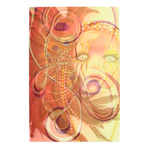 Impresión En Metal Naranja abstracto con mujer encantadora