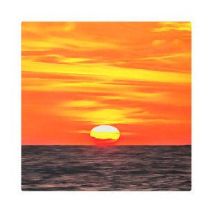 Impresión En Metal Naranja artístico Aegean Sunset Akyaka