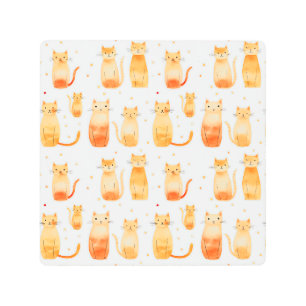 Impresión En Metal Naranja Kitty Cats