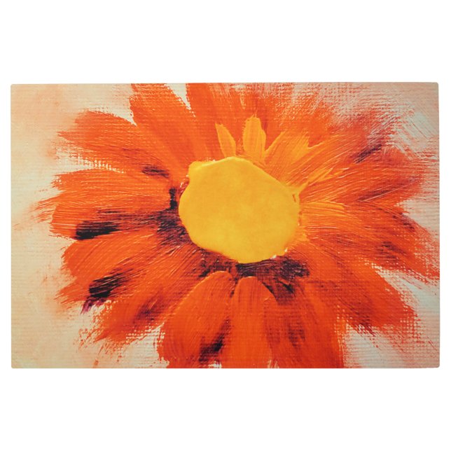 Impresión En Metal Naranja vibrante girasol (Anverso)