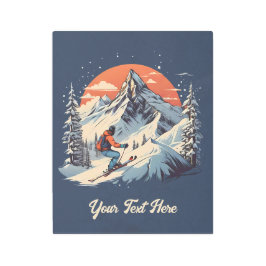 Impresión En Metal Naranja Vintage Mountain Pine Skip Sunset