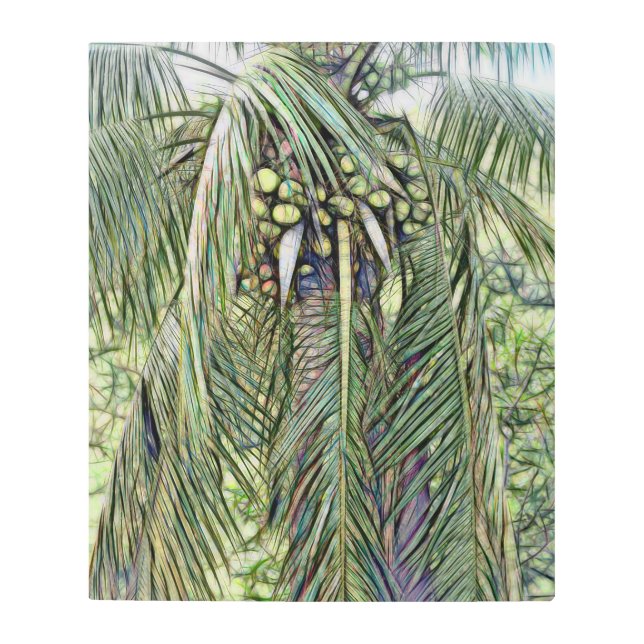 Impresión En Metal Naturaleza tropical moderna de la acuarela del árb (Anverso)