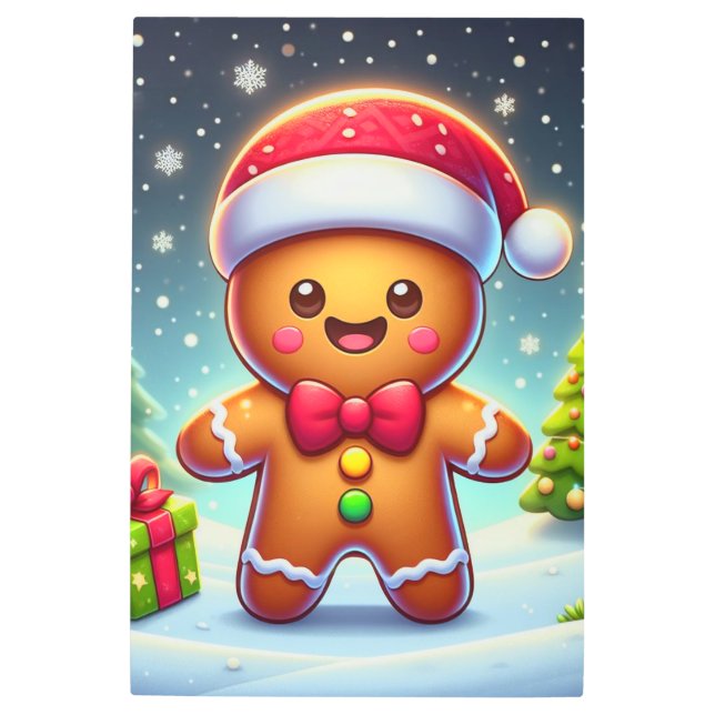Impresión En Metal Navidades caprichosos/hombre de pan de jengibre de (Anverso)