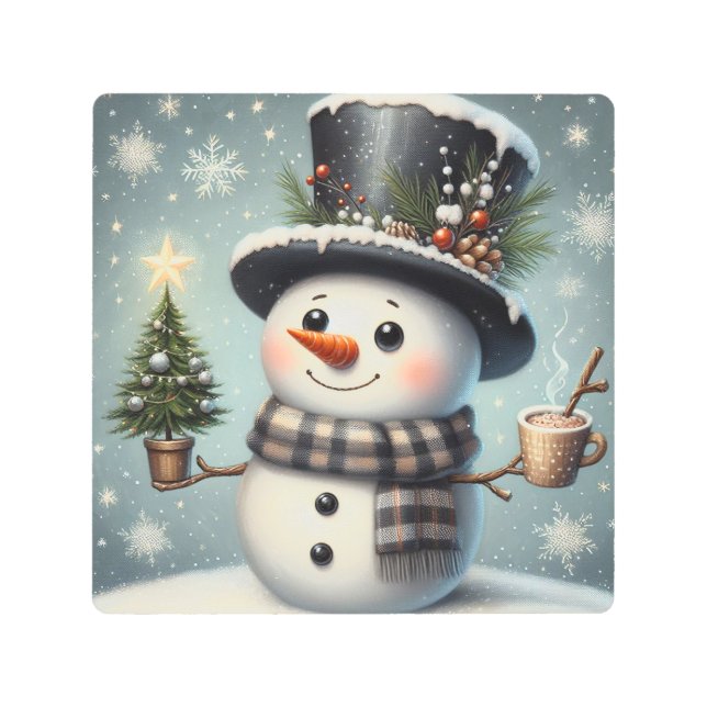 Impresión En Metal Navidades caprichosos y llenos de nieve en inviern (Anverso)