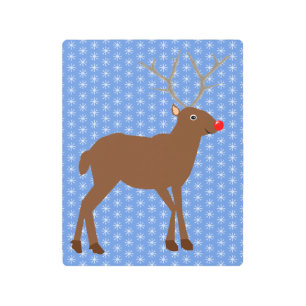 Impresión En Metal Navidades cortos renos con nariz roja