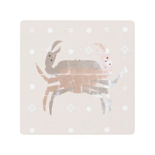 Impresión En Metal Navidades Crab Ocean Beach Sea Crustacean Earthy
