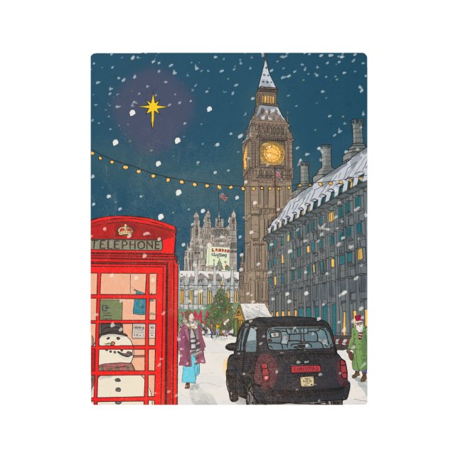 Impresión En Metal Navidades de Londres inspirados en el Cityscape Re (Anverso)