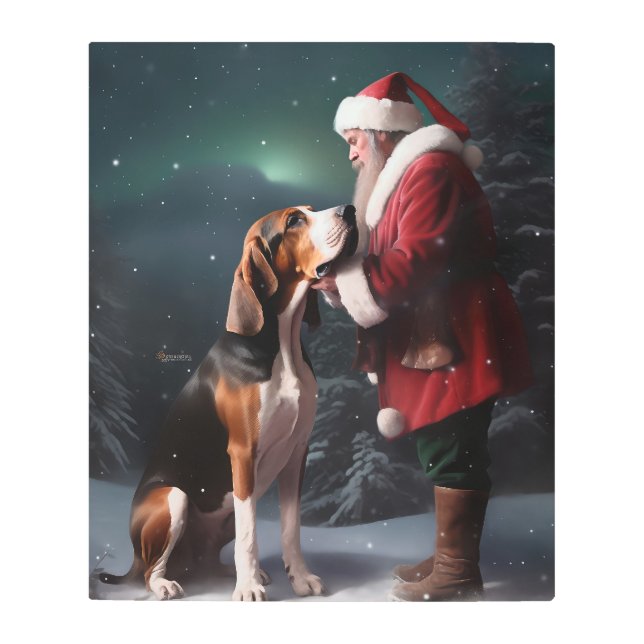 Impresión En Metal Navidades de Treeing Walker Coonhound Santa Claus (Anverso)