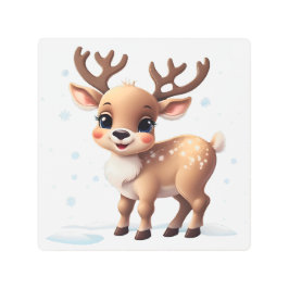 Impresión En Metal Navidades Deer Cute Baby Mascota Love Xmas