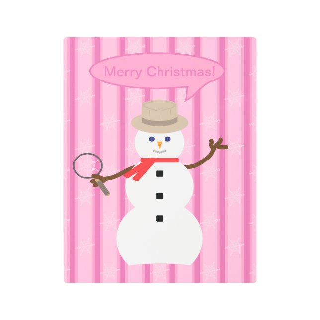 Impresión En Metal Navidades divertidos y entusiastas Detective Snowm (Anverso)