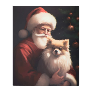 Impresión En Metal Navidades festivos de Pomerania con Santa Claus