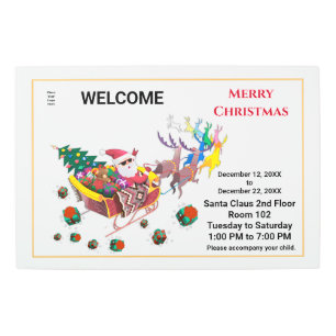 Impresión En Metal Navidades Santa Claus Hours Business Personalize