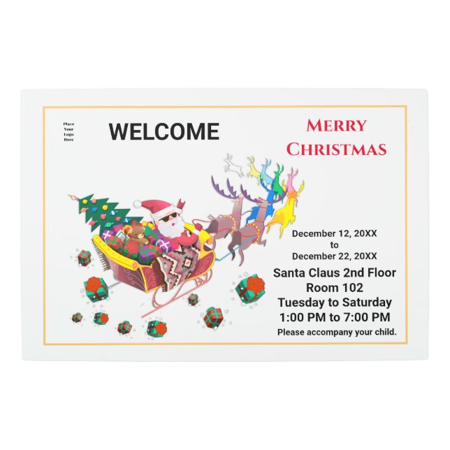 Impresión En Metal Navidades Santa Claus Hours Business Personalize (Anverso)