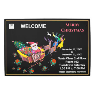 Impresión En Metal Navidades Santa Clause Hours Business Personalize