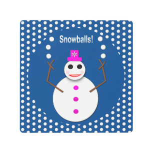 Impresión En Metal Navidades Snowlady Juggys Nieves Graciosa