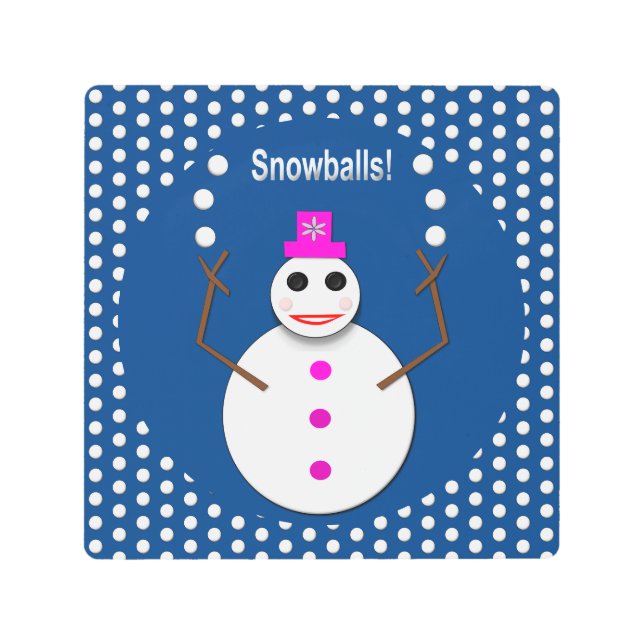 Impresión En Metal Navidades Snowlady Juggys Nieves Graciosa (Anverso)