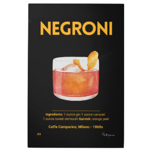 Impresión En Metal Negroni Cocktail No.1 - Milano Gold Edition