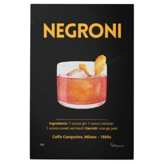 Impresión En Metal Negroni Cocktail No.1 - Milano Gold Edition