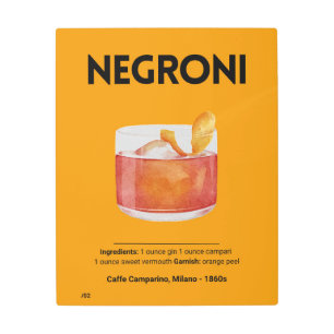 Impresión En Metal Negroni Cocktail No.2 - Milano Gold Edition