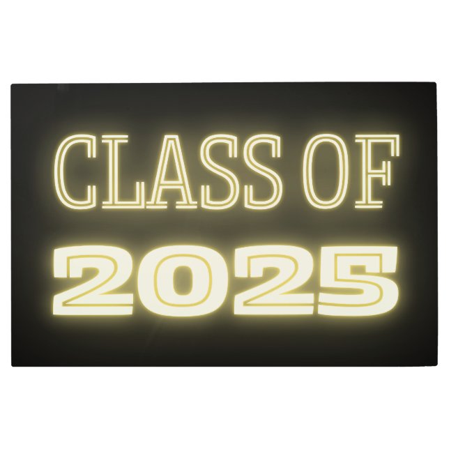 Impresión En Metal Neon Class of 2025 Wall Art - Personalizable (Anverso)