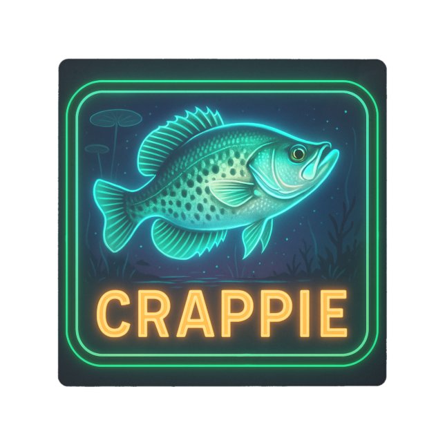 Impresión En Metal Neon CRAPPIE Rótulo (Anverso)