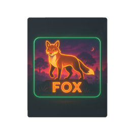 Impresión En Metal Neon Fox Rótulo